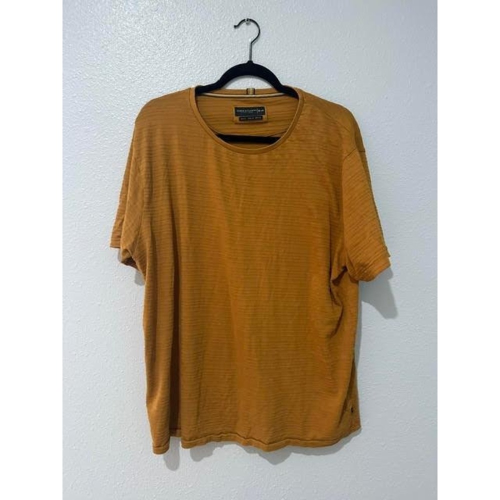 Denim & Flower Ricky Singh Mens Mustard Yellow Textured Knit T-Shirt XL-44